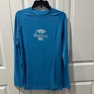 AFTCO Men's Teal Long Sleeve Performance Shirt